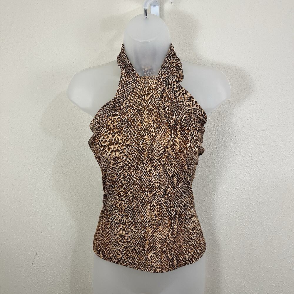 Shameless Vintage Halter Top Women’s M Snakeskin Animal Print Y2K Mon Wife